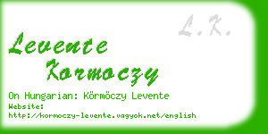 levente kormoczy business card